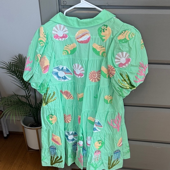 QUEEN OF SPARKLES Mint Green Shirt - Picture 3 of 3